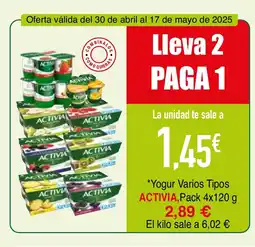 mYm supermercados ACTIVIA Yogur Varios Tipos oferta