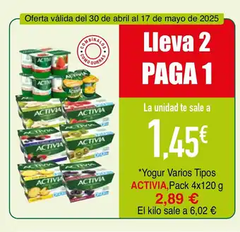 mYm supermercados ACTIVIA Yogur Varios Tipos oferta