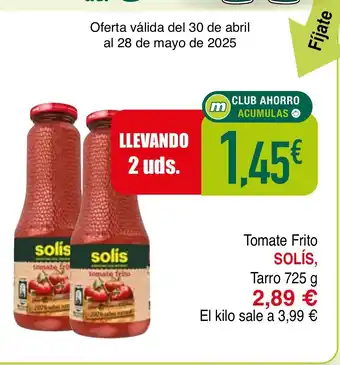 mYm supermercados SOLIS Tomate Frito oferta