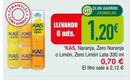 mYm supermercados KAS, Naranja, Zero Naranja o Limón, Zero Limón Lata oferta