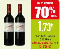 mYm supermercados VIÑA CUMBRERO Vino Tinto Crianza D.O Rioja oferta