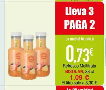 mYm supermercados BISOLAN Refrescp Multifruta oferta