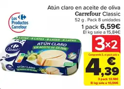 Carrefour Atún claro en aceite de oliva Carrefour Classic oferta
