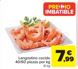 Carrefour Langostino cocido 40/60 piezas oferta