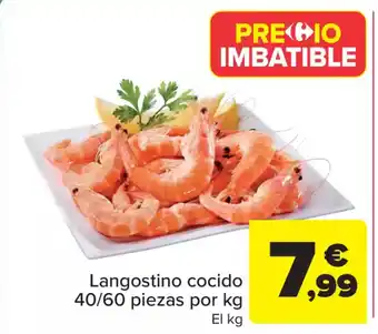 Carrefour Langostino cocido 40/60 piezas oferta