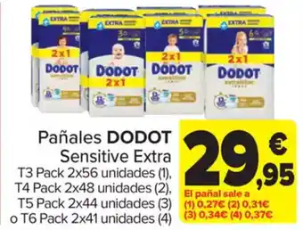Carrefour DODOT Pañales Sensitive Extra oferta