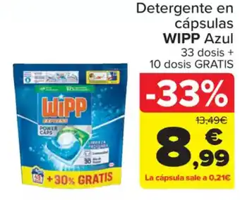 Carrefour WIPP Detergente en cápsulas Azul oferta