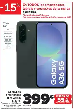Carrefour SAMSUNG Smartphone libre Galaxy A36 5G oferta