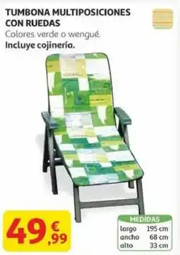 Alcampo Tumbona multiposiciones con ruedas oferta