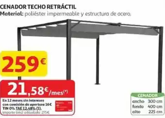 Alcampo Cenador techo retractil oferta