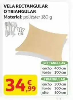 Alcampo Vela rectangular o triangular oferta