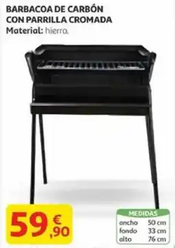 Alcampo Barbacoa de carbón con parrilla cromada oferta
