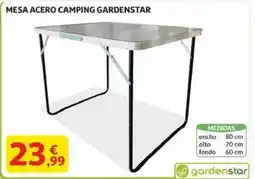 Alcampo GARDENSTAR Mesa acero camping oferta