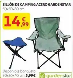 Alcampo GARDENSTAR Sillón de camping acero 50x50x80 cm oferta