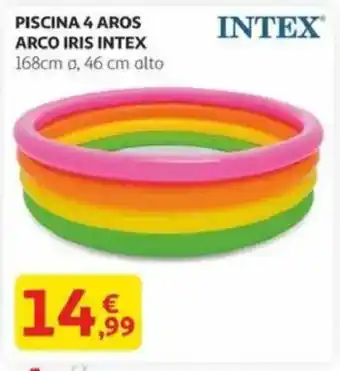 Alcampo INTEX Piscina 4 aros bestway arco iris oferta