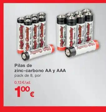 KIK Pilas de zinc-carbono AA y AAA oferta