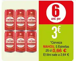 mYm supermercados MAHOU Cerveza oferta