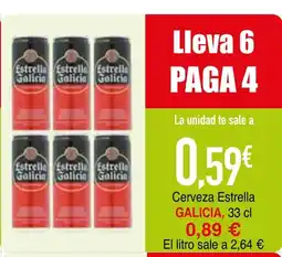 mYm supermercados GALICIA Cerveza Estrella oferta