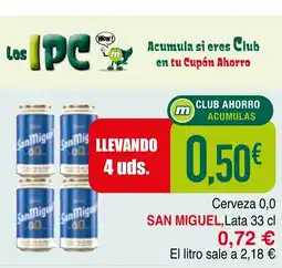 mYm supermercados SAN MIGUEL Cerveza 0,0 oferta
