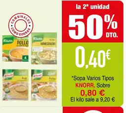 mYm supermercados KNORR Sopa Varios Tipos oferta