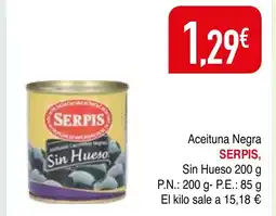 mYm supermercados SERPIS Aceituna Negra oferta