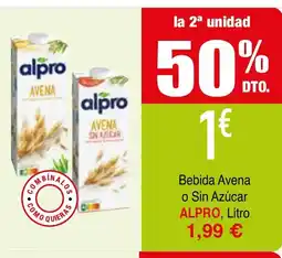 mYm supermercados ALPRO Bebida Avena o Sin Azúcar oferta