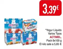 mYm supermercados ACTIMEL Yogur Líquido Varios Tipos oferta
