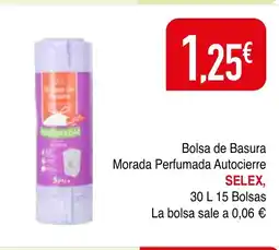 mYm supermercados SELEX Bolsa de Basura Morada Perfumada Autocierre oferta