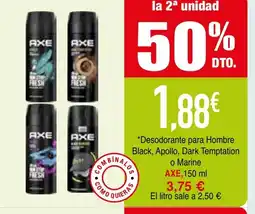 mYm supermercados AXE Desodorante para Hombre Black Apollo Dark Temptation o Marine oferta