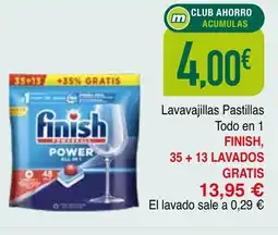 mYm supermercados FINISH Lavavajillas Pastillas Todo en 1 oferta