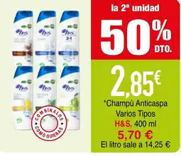 mYm supermercados H&S Champú Anticaspa Varios Tipos oferta