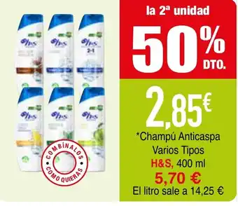 mYm supermercados H&S Champú Anticaspa Varios Tipos oferta