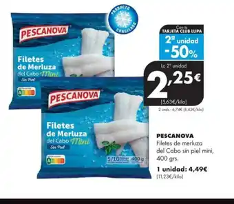 Supermercados Lupa PESCANOVA Filetes de merluza del Cabo sin piel mini oferta