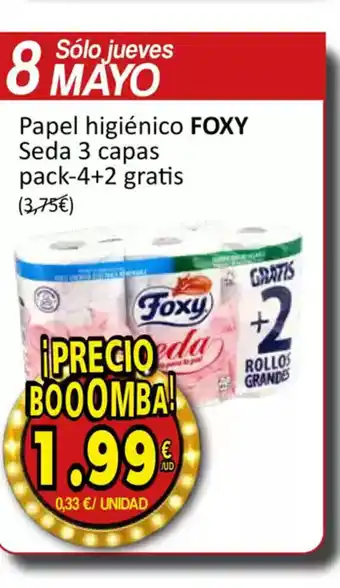 SPAR FOXY Papel higiénico Seda 3 capas oferta