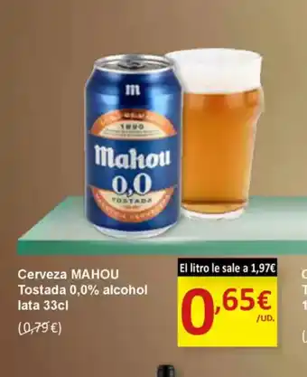 SPAR MAHOU Cerveza Tostada 0,0% alcohol lata oferta