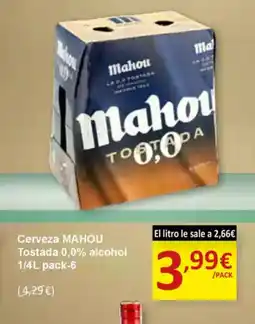 SPAR MAHOU Cerveza tostada 0,0% alcohol oferta