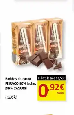 SPAR FEIRACO Batidos de cacao 90% leche oferta
