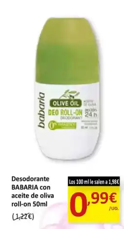 SPAR BABARIA Desodorante con aceite de oliva roll on oferta