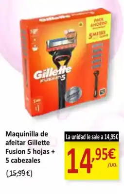 SPAR Maquinilla de afeitar Gillette Fusion 5 hojas + 5 cabezales oferta