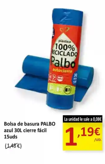 SPAR PALBO Bolsa de basura azul cierre facil oferta