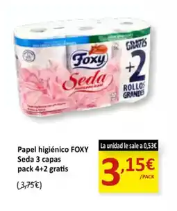 SPAR FOXY Papel higiénico Seda 4 capas oferta