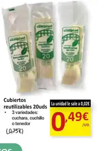 SPAR Cubiertos reutilizables 20uds oferta