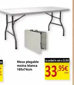 SPAR Mesa plegable resina blanca oferta