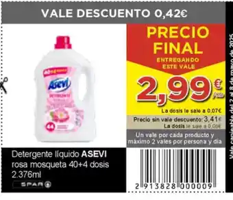 SPAR ASEVI Detergente líquido rosa mosqueta oferta