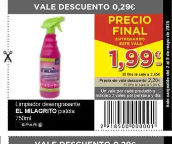 SPAR EL MILAGRITO Limpiador desengrasante oferta