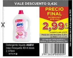 SPAR ASEVI Detergente liquido rosa mosqueta oferta