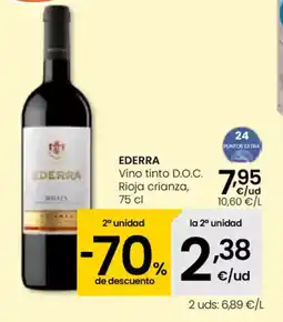 Eroski EDERRA Vino tinto D.O.C. Rioja crianza oferta