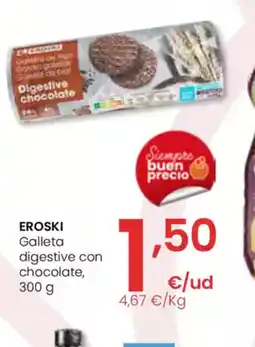 Eroski EROSKI Galleta digestive con chocolate oferta