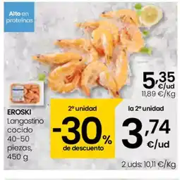 Eroski EROSKI Langostino cocido 40-50 oferta