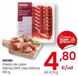 Eroski EROSKI Paleta de cebo ibérica 50% raza ibérica oferta